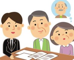 葬儀社の選び方について案内を受ける様子